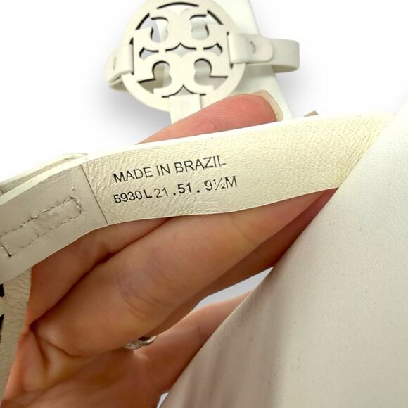 Tory Burch Soft Leather Miller Thong Sandal White 9.5 Women’s - Picture 9 of 11